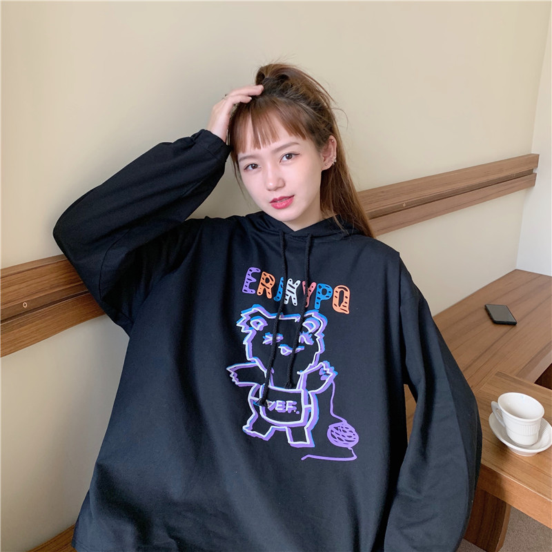 Real shot pure cotton early spring hooded sweater women's fashionable and versatile chic coat