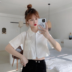 Real shooting summer new style shirt women's design
