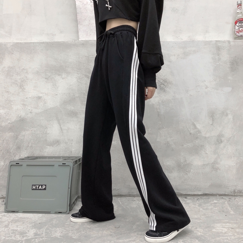 Real photo 2021 spring and autumn sports pants, wide leg pants, Harem Pants, casual pants, female