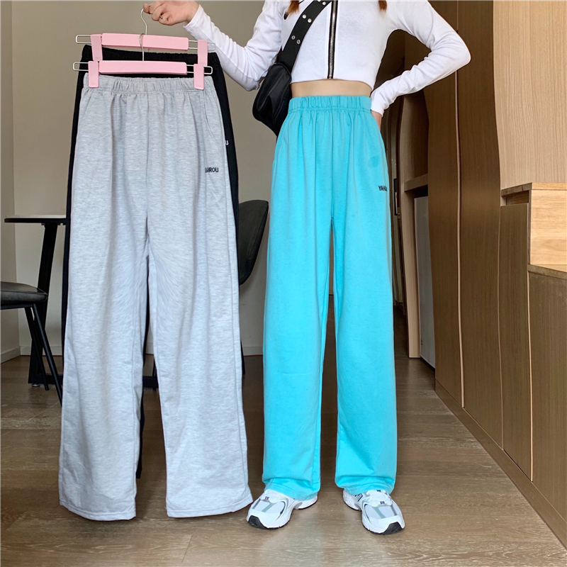 Real photo of 2021 New Year Wide Leg loose falling feeling corset casual pants