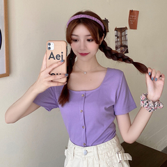 Real shooting six color classic versatile student short sleeve girl