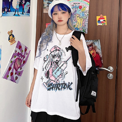 實拍2021早春新款短袖t恤女夏港味寬鬆韓版潮