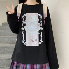 Real shot 2021 cotton spring new long sleeve T-shirt for women