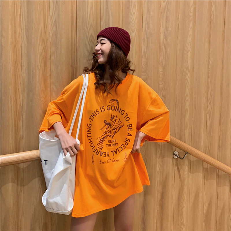 Real shooting Summer Short Sleeve T-Shirt women's new cartoon pattern top