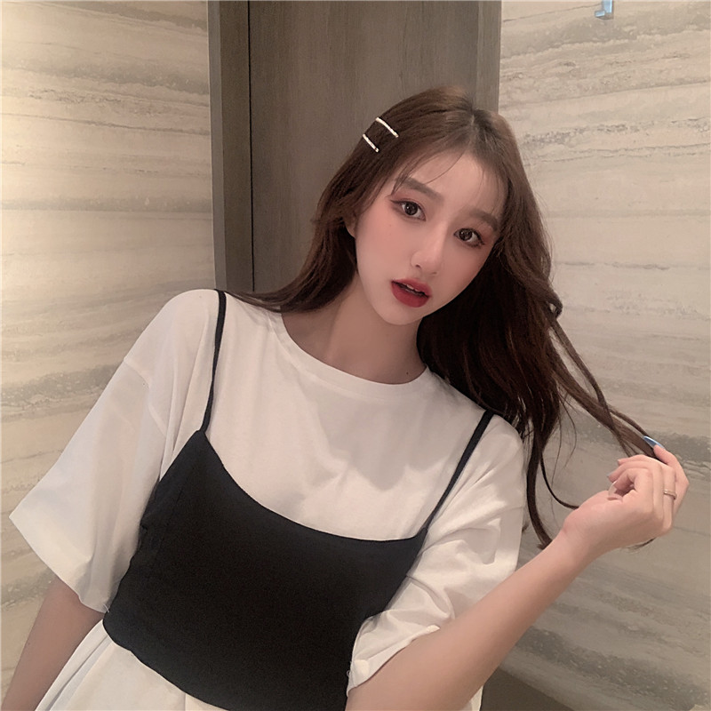 Real shooting summer new short sleeve T-shirt women's suit top