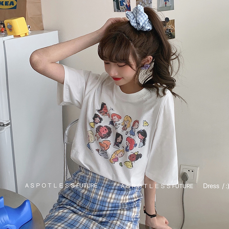 Real photo of 2021 spring and summer children's fun printed short sleeve T-shirt