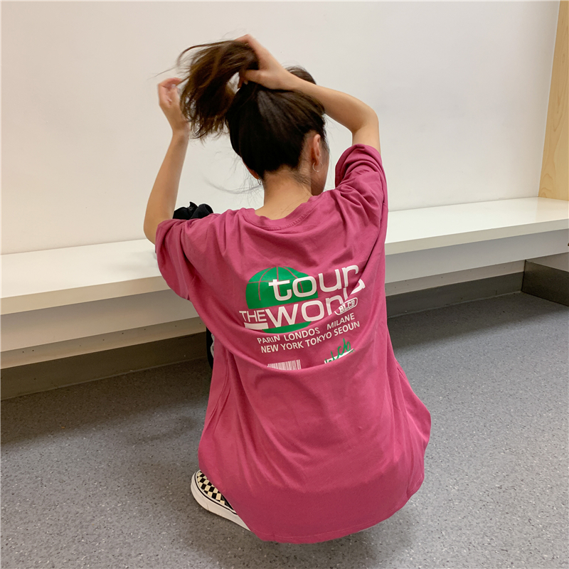 Real summer new Korean loose and versatile print short sleeve T-shirt