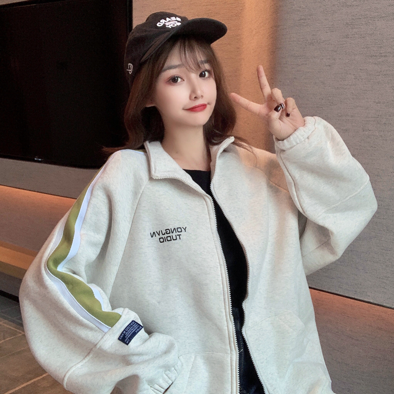 Real photo of 2021 spring thin sweater women's half high collar zipper cardigan