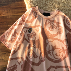 官圖原宿風小熊滿印短袖恤男女潮牌復古