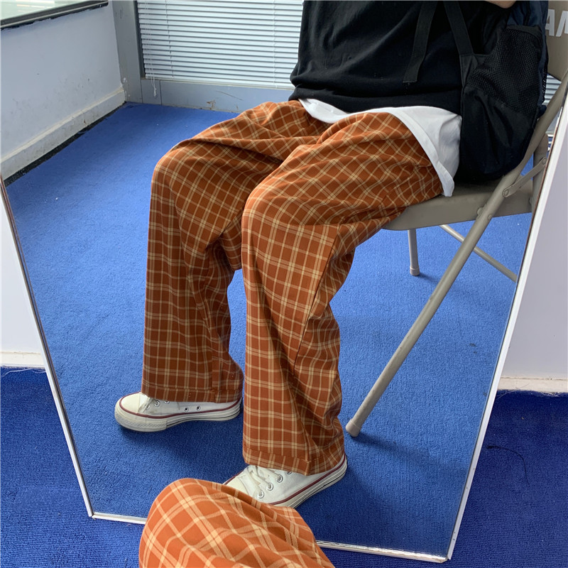 Real photo of summer casual plaid pants