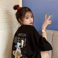 實拍夏裝胖寬鬆大版短袖恤女