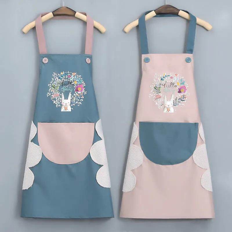 防水防油围裙厨房家用洗衣做饭清洁卡爱卡通围裙耐脏
