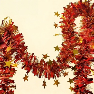 新年商场柜台珠宝店春节喜庆氛围装扮场景布置大红色节日装饰毛条