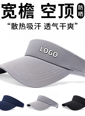 夏季防晒户外运动跑步空顶帽速干马拉松吸汗遮阳网球帽