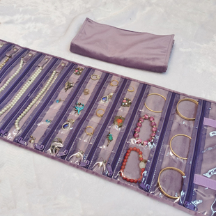 丝绒拉链布袋项链挂袋首饰收纳包手链柔软收藏包手镯戒指旅游出差