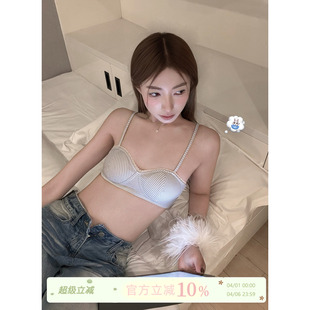 条纹蕾丝花边内衣女薄款 小胸聚拢不空杯透气文胸罩 法式 JoyceBra