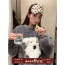 JoyceBra可爱毛绒小狗珊瑚绒睡衣女秋冬季 加厚防寒圆领家居服套装