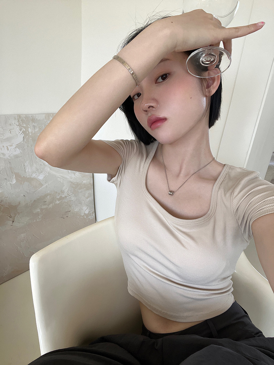 JOYCEBRA 패딩 반팔 티셔츠 브래지어 올인원 편안한 아우터웨어 캐주얼 스포츠 통기성 짧은 탑 여성용