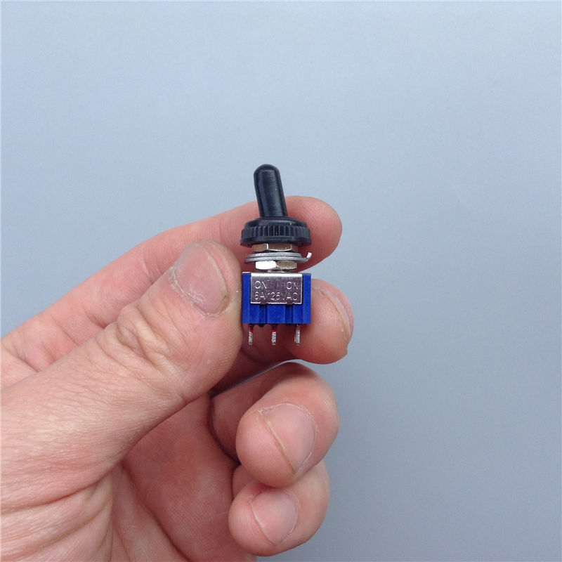 6mm 打窝船开关 防水开关 6A 125v电源摇臂摇头拨动开关 钮子开关