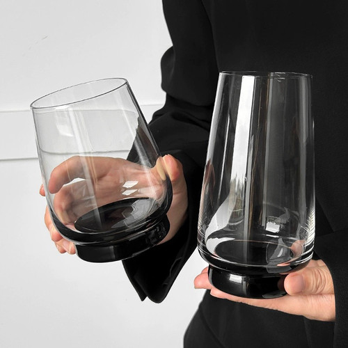 黑底矮脚果汁杯ins风莫吉托杯
