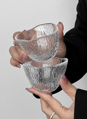 日式雨落杯侘寂风茶杯主人杯清酒杯单品咖啡杯玻璃杯功夫茶品茗杯