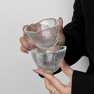 日式 雨落杯侘寂风茶杯主人杯清酒杯单品咖啡杯玻璃杯功夫茶品茗杯