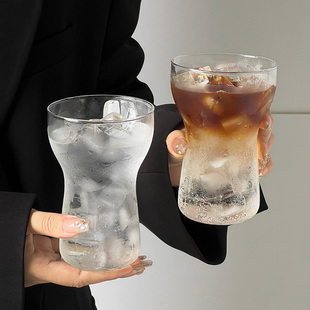 ins风冰美式 拿铁咖啡杯小众耐热玻璃杯冷萃气泡水杯早餐杯牛奶杯