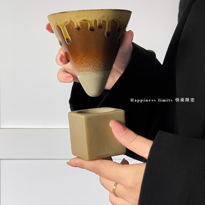 ins风日式复古陶瓷手工做旧粗陶