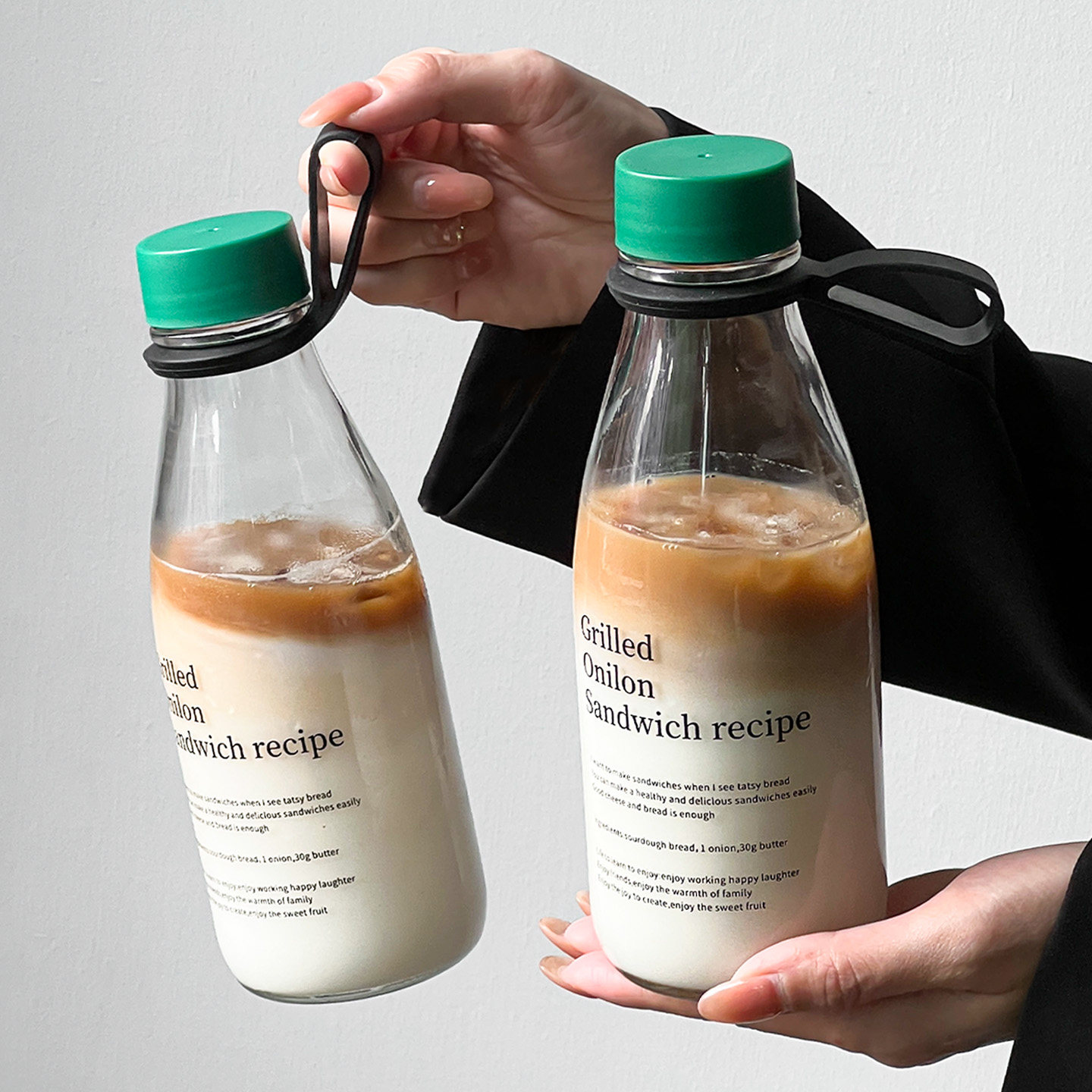 便携随行外带咖啡杯密封带盖喝水玻璃杯透明早餐豆浆牛奶杯随手杯