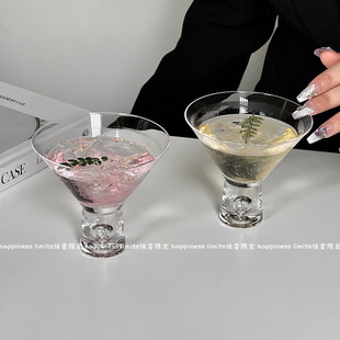 日式厚底威士忌杯水晶复古鸡尾酒杯马提尼调酒杯烈酒个性马天尼杯