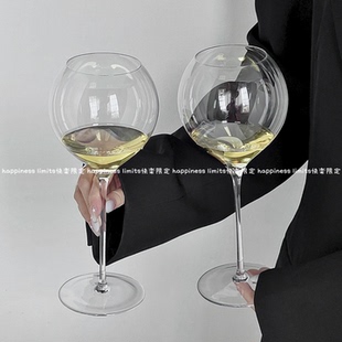 高级感超细杆轻透水晶玻璃高脚酒杯红酒杯香槟气泡杯精致轻奢