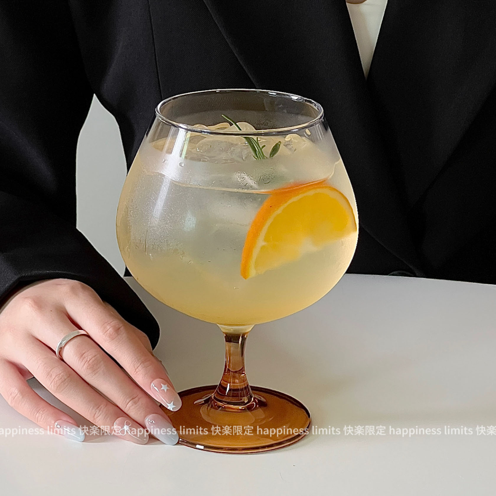 大苹果琥珀矮脚杯白兰地洋酒杯