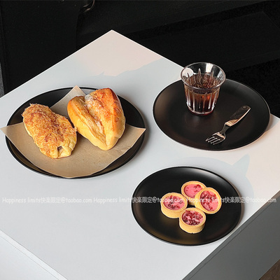 不锈钢果盘点心糖果盘甜品盘黑色