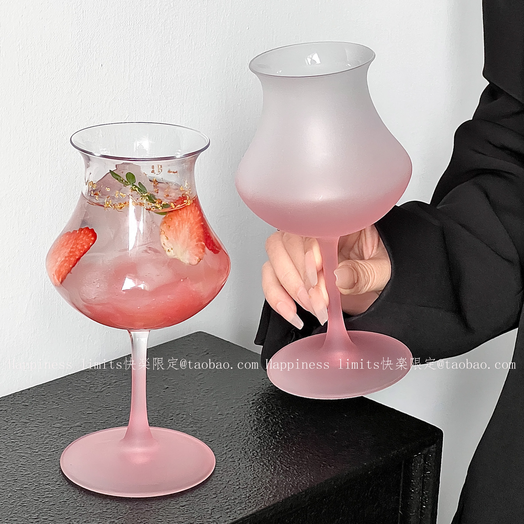 高颜值少女粉反口红酒杯小众设计
