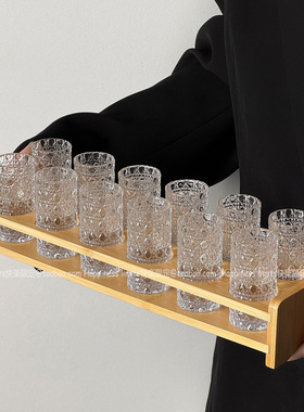 浮雕加厚宝石纹白酒杯架shot杯套装一口杯野格烈酒杯家用鸡尾酒杯