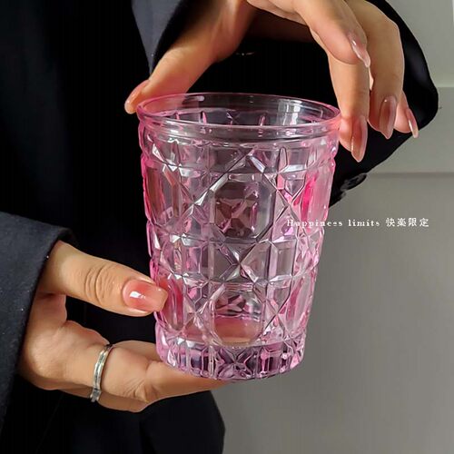 复古轻奢风小众手作藤格纹洋酒杯
