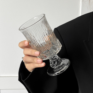 北欧风宫廷高脚杯小众设计玻璃杯红酒杯果酒杯威士忌酒杯果汁杯子