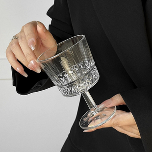 ins复古风咖啡馆高脚玻璃杯 特调饮品杯冷饮杯苏打饮料杯冰咖啡杯