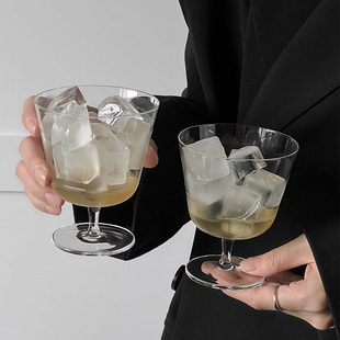 ins风冰美式 拿铁咖啡杯超薄轻薄鸡尾酒杯透明玻璃杯冷饮调饮杯子