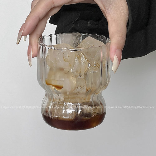 ins风玻璃杯高级感咖啡杯设计感