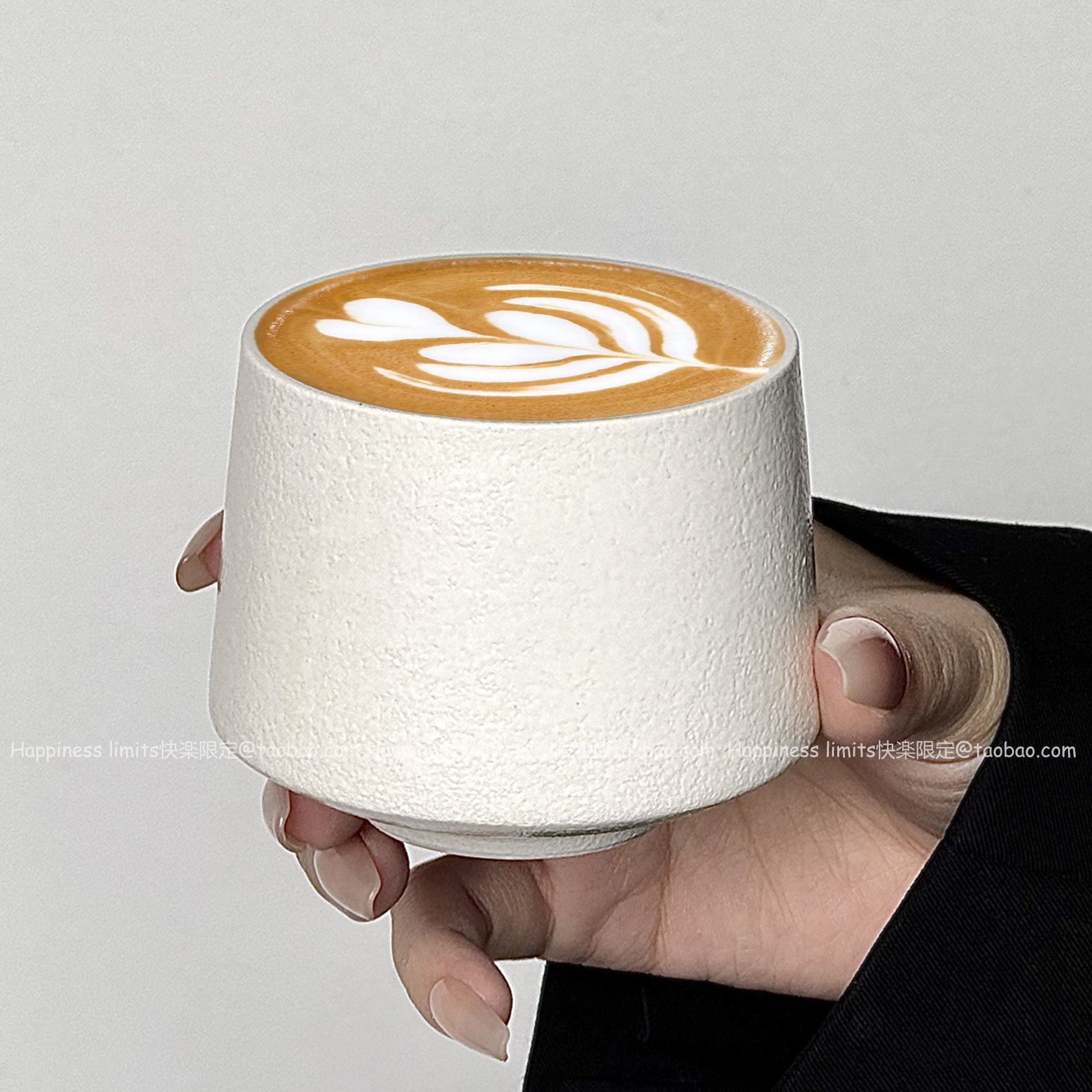 高颜值陶瓷咖啡杯手冲咖啡分享杯复古粗瓷色咖啡杯简约白色咖啡杯