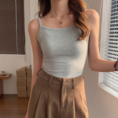 2025春夏螺纹棉垂感修身 内搭百搭打底衫 美背吊带露背外穿小背心女