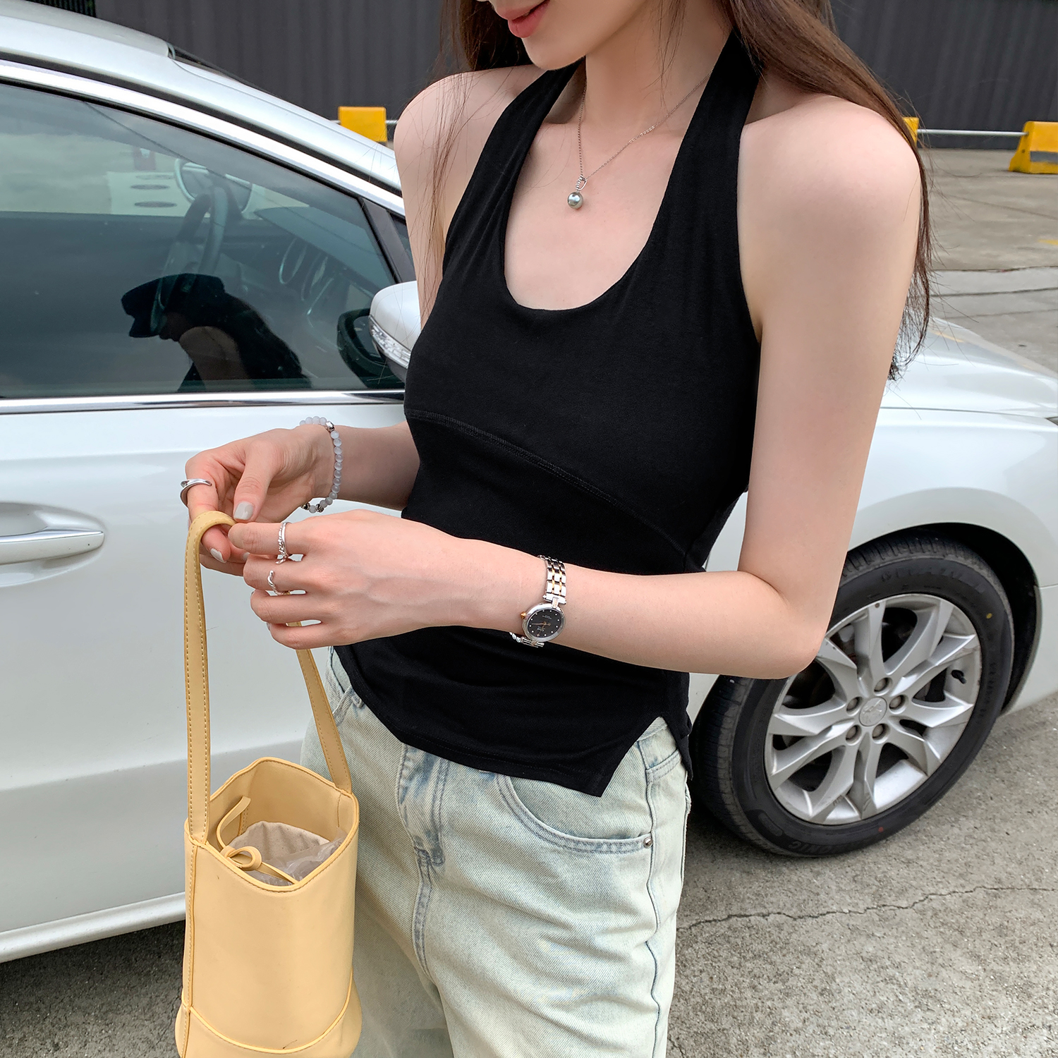 美式辣妹性感挂脖吊带背心女2025年新款夏季外穿内搭打底露背上衣