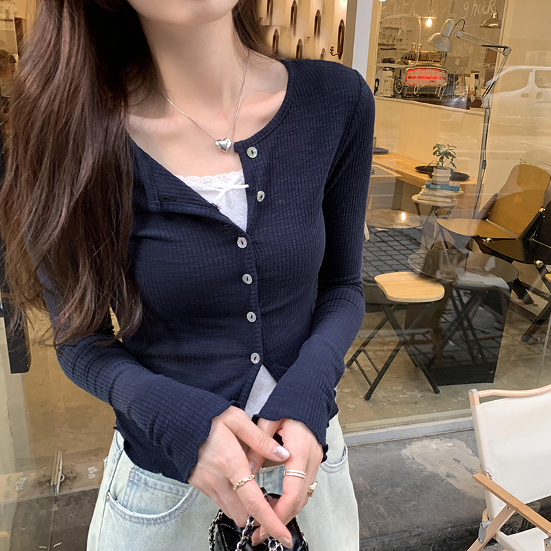 小众打底衫纯欲修身上衣