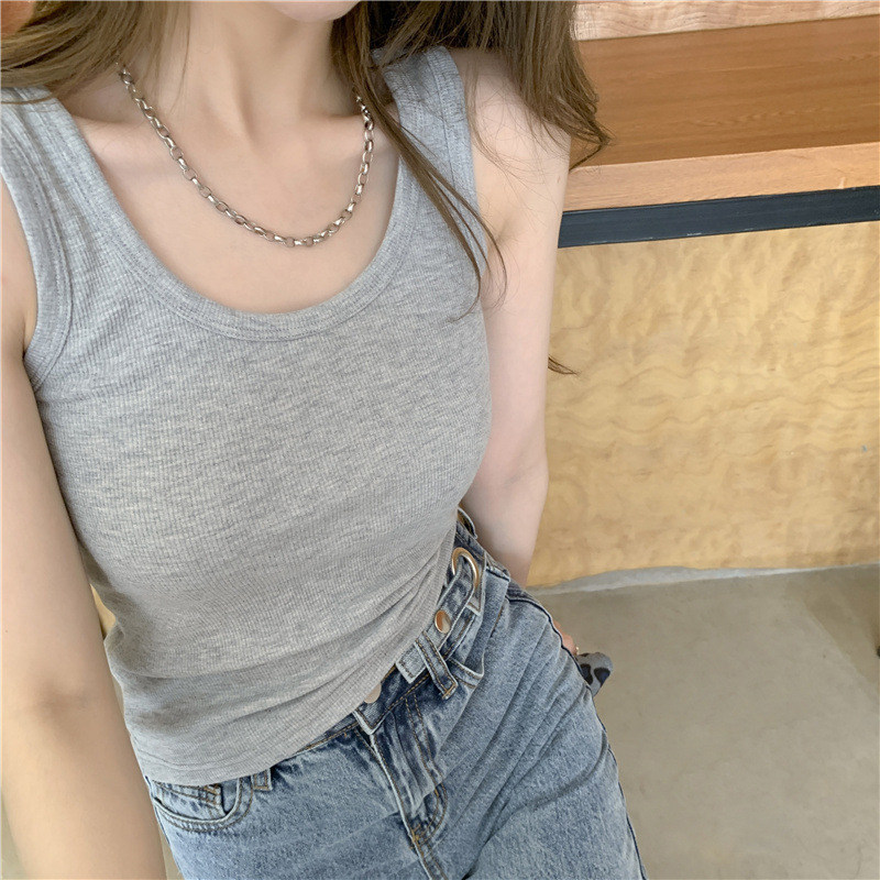螺纹吊带运动背心女2026新款夏季纯色韩版小众内搭打底上衣外穿潮