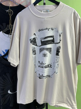 美式小众潮牌Arnodefrance ADF黑白万宝路烟盒印花男女短袖T恤潮