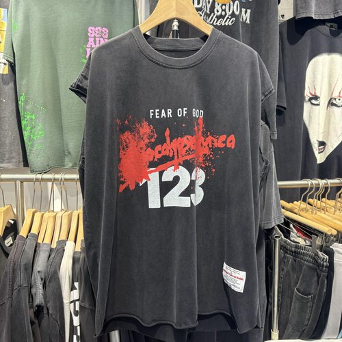 档口实拍RRR123美式复古联名高街运动印花砍袖背心男女健身T恤潮