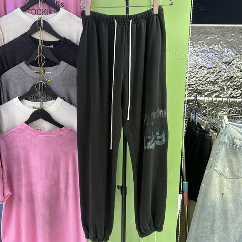 做旧限定男女复古潮牌卫裤宽松