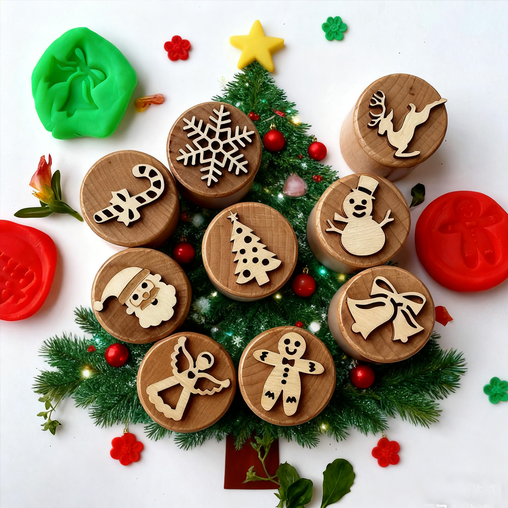 圣诞节礼物早教木质印章