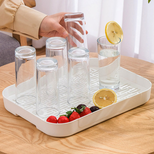 双层水杯沥水托盘置物架